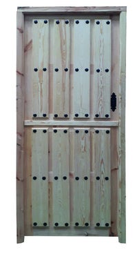 Puerta de madera partida de pino para barnizar izquierda de 95x210