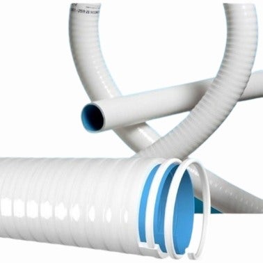 HydroMaxx® Tubo flexible de PVC blanco (1 1/2 de diámetro x 50 pies),  tubería para piscinas, spas y jardines acuáticos.